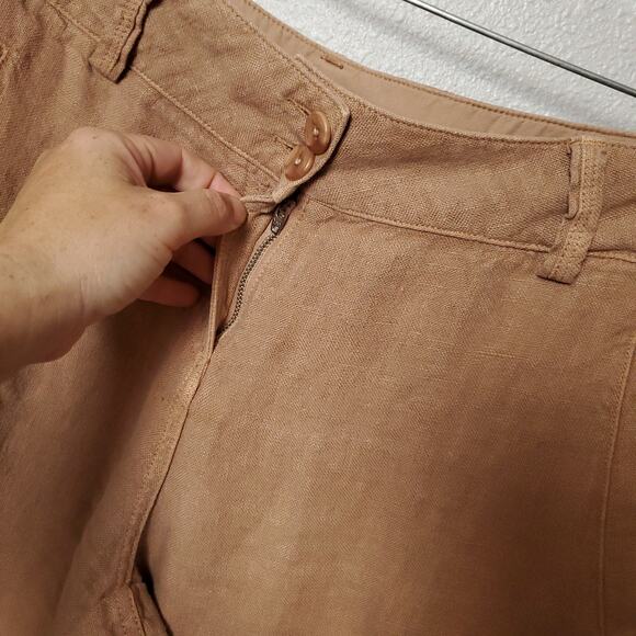 POETRY Linen Mocha Mousse Trousers Pants Sz XL - Picture 6 of 9